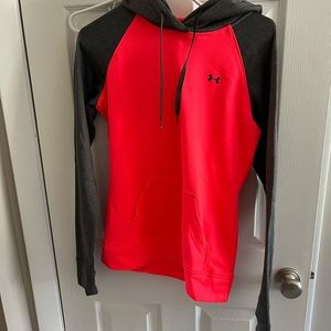 Neon pink and grey under armor sweatshirt NWOT